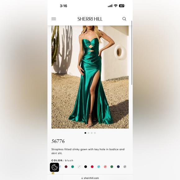 Sherri Hill | Dresses | Sherri Hill Green Strapless Gown | Poshmark